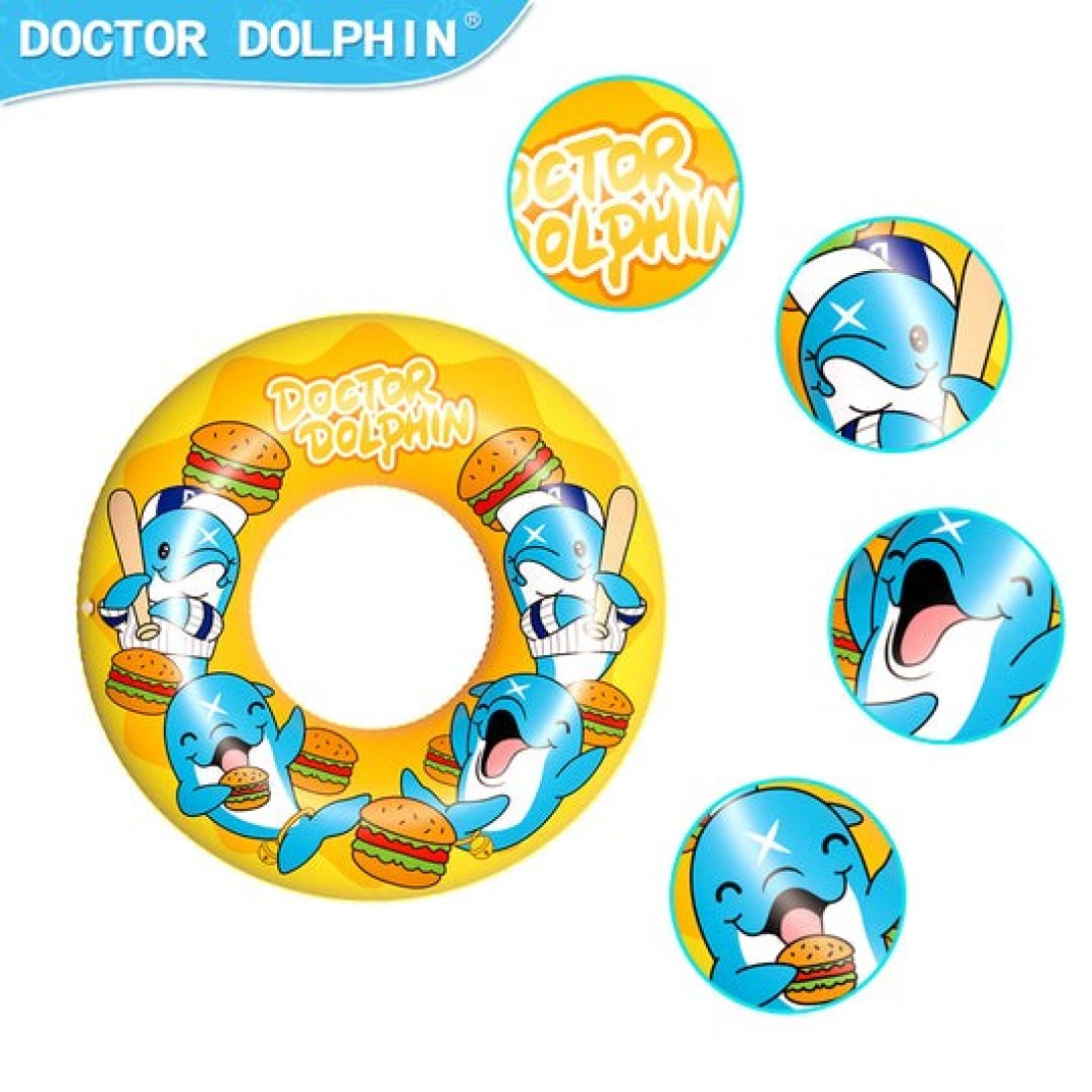 Doctor Dolphin Inflatable Swim Ring 60 cm for 4+ Years &ndash; Featuring Fun Designs With Dolphin