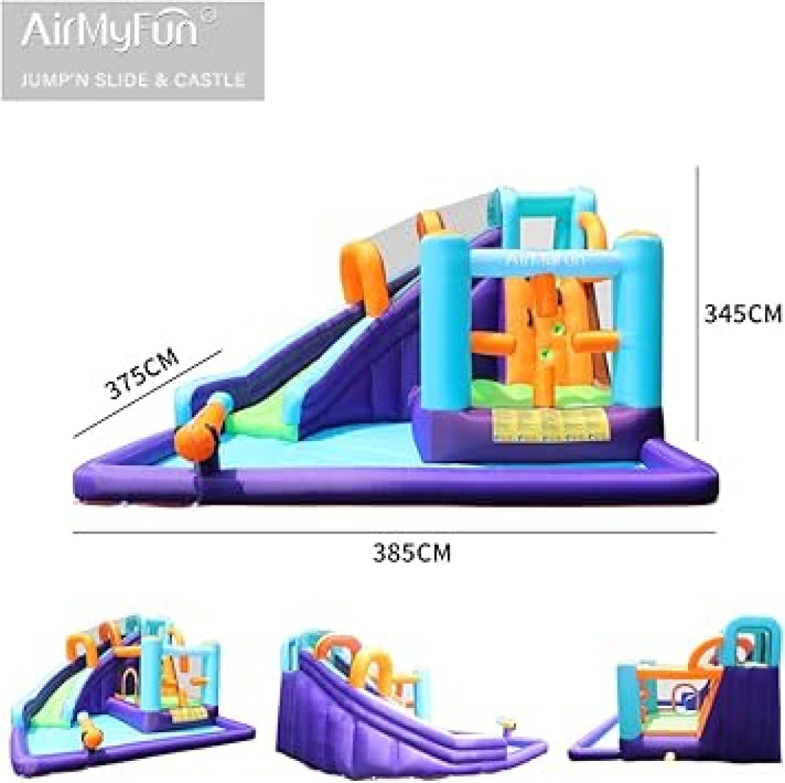 
AirMyFun Bounce House for Kids and Toddler, Inflatable Bouncy Castle with Blower Outdoor Jumping House with Slide 83020