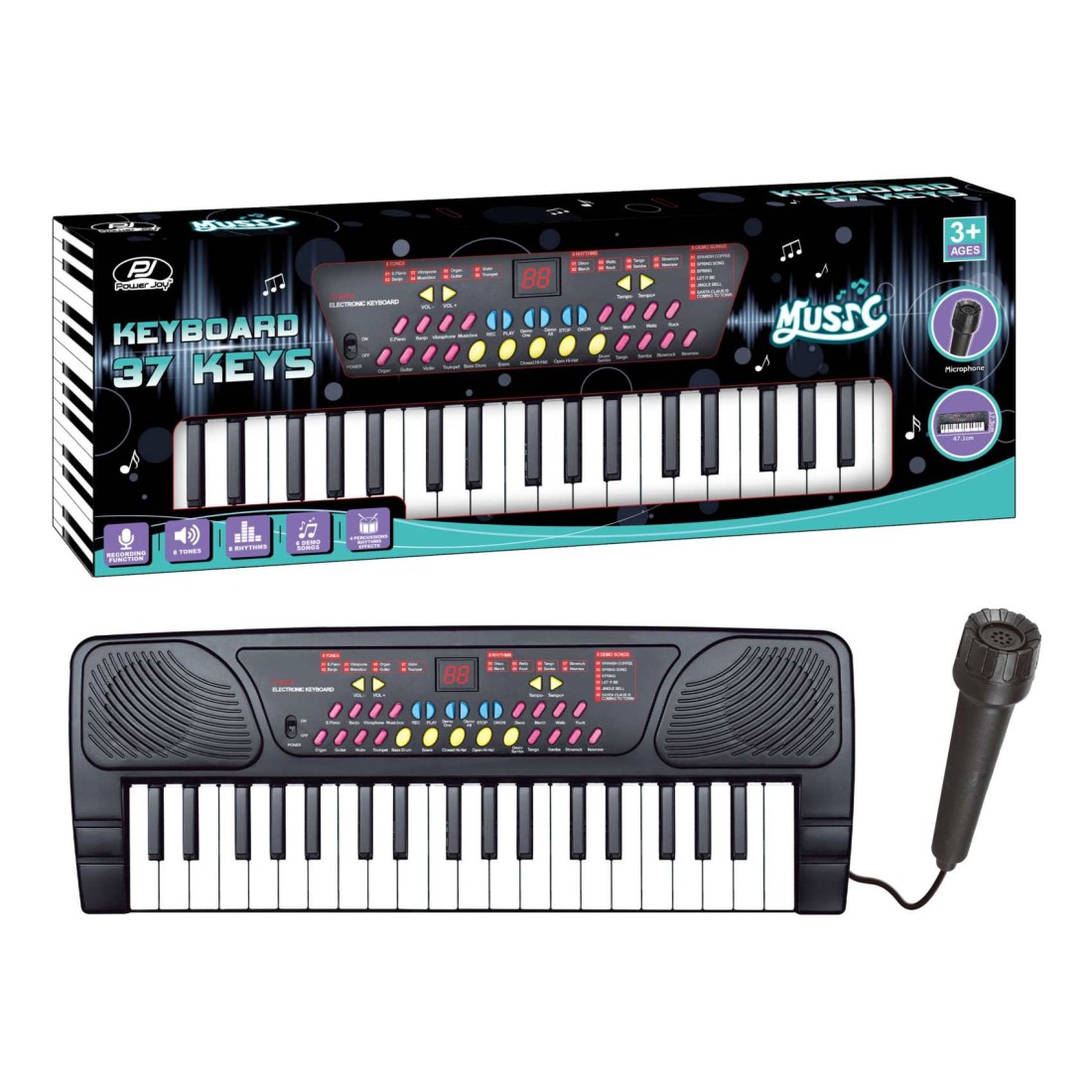 PJ Power Joy Battery Operated 37 Keys Music Keyboard with Mic
