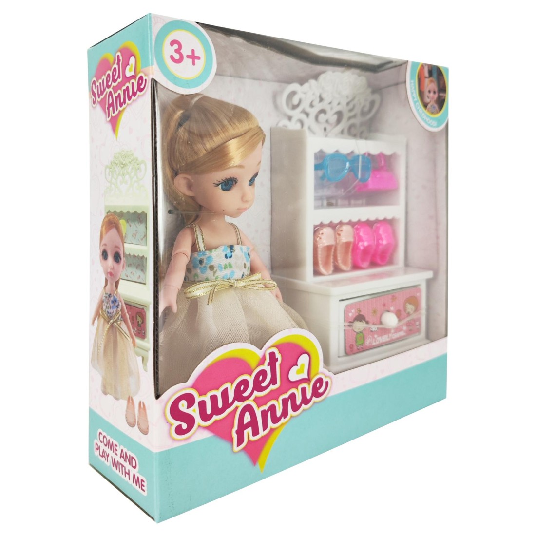 Sweet Annie Fashion Doll with Shoe Cabinet 6inch