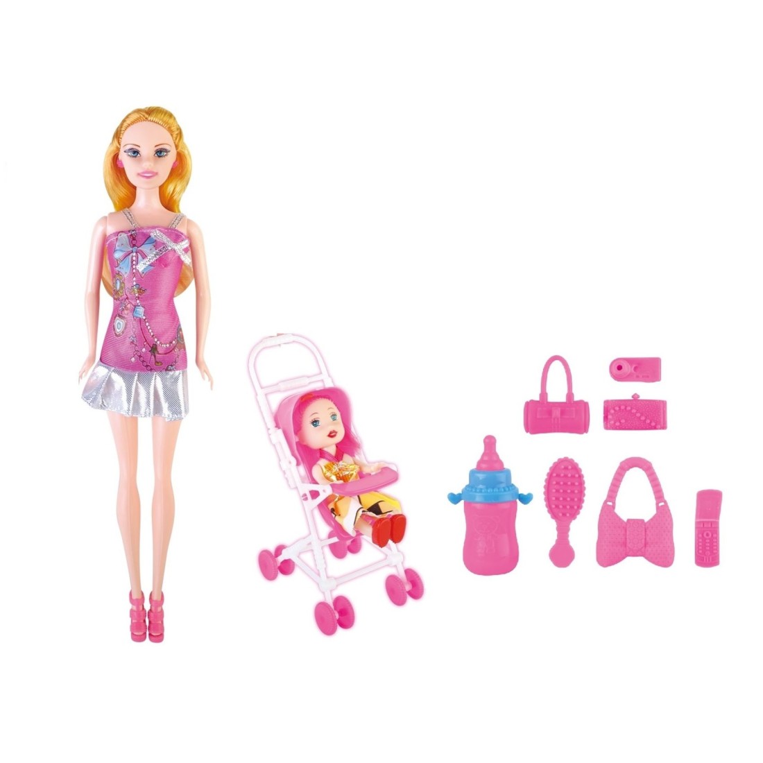 Power Joy Leila Trolley Fashion Doll Multicolour Pack of 9
