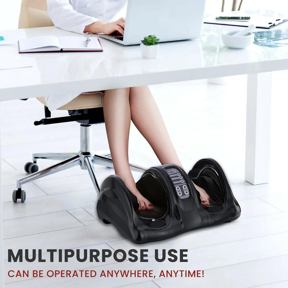 Foot & Leg Massager – Deep Tissue Finger Pressure Calf & Foot Massage Machine, Reflexology Therapy for Circulation & Pain Relief, Adjustable Speed & Heat