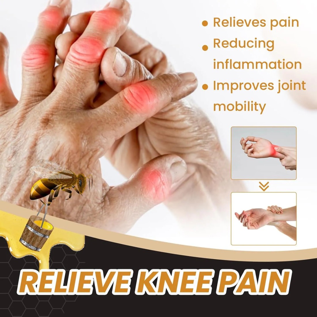 Bee Venom Professional Treatment Gel – Joint Soothing & Anti-Inflammatory Cream with New Zealand Bee Venom & Herbal Extracts