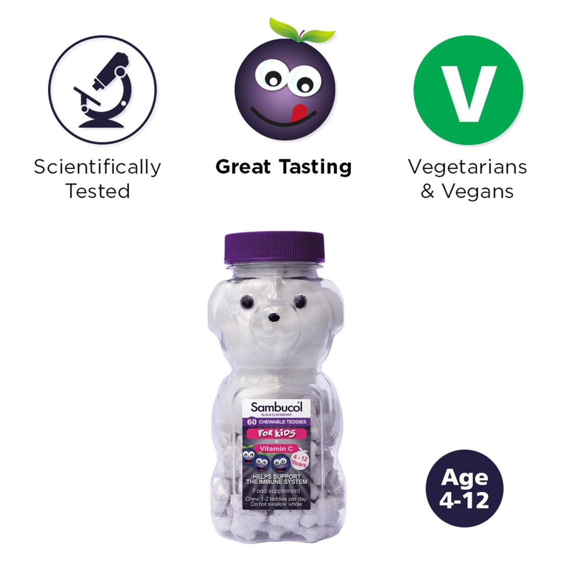Sambucol Kids Chewable Teddies 60 Chewables