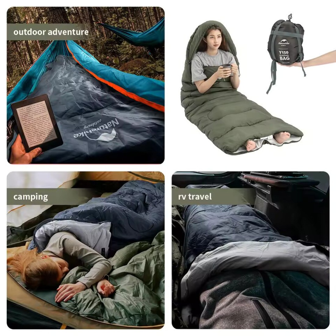 Naturehike Y150 Ultralight Cotton Sleeping Bag - Comfortable Outdoor Camping, Hiking, & Home Leisure Sleeping Bag Portable, Breathable & Lightweight