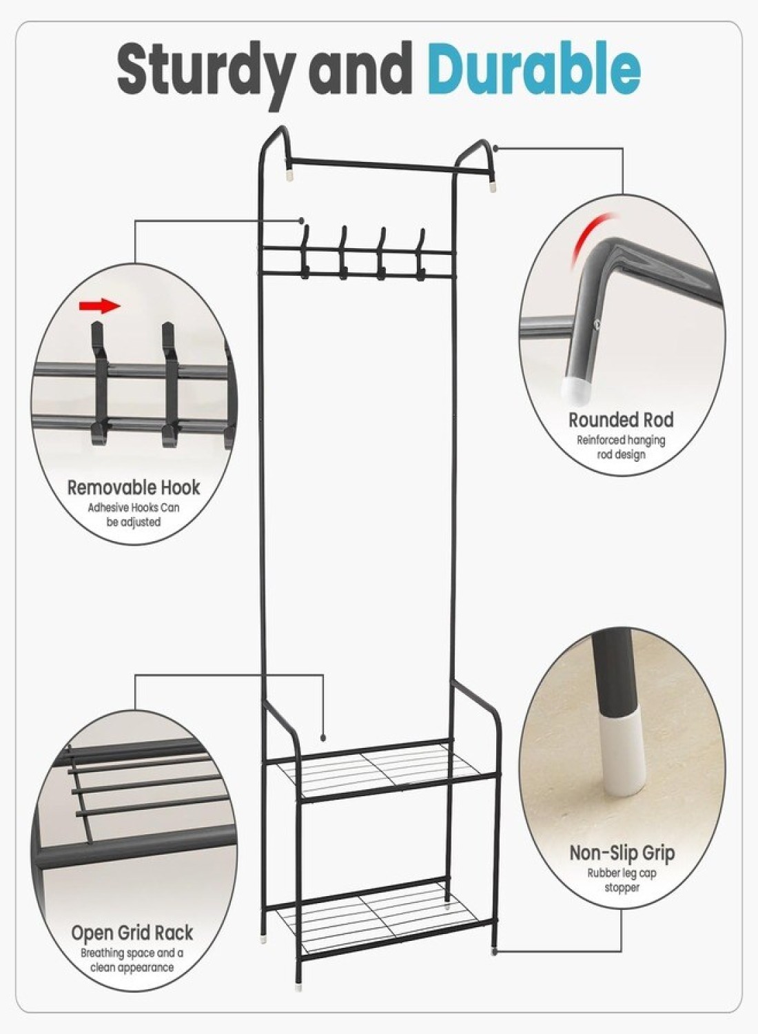 Clothes Drying Stand Space Saving Laundry Rack Durable Drying Rack Foldable Clothes Dryer for Indoor Outdoor Use