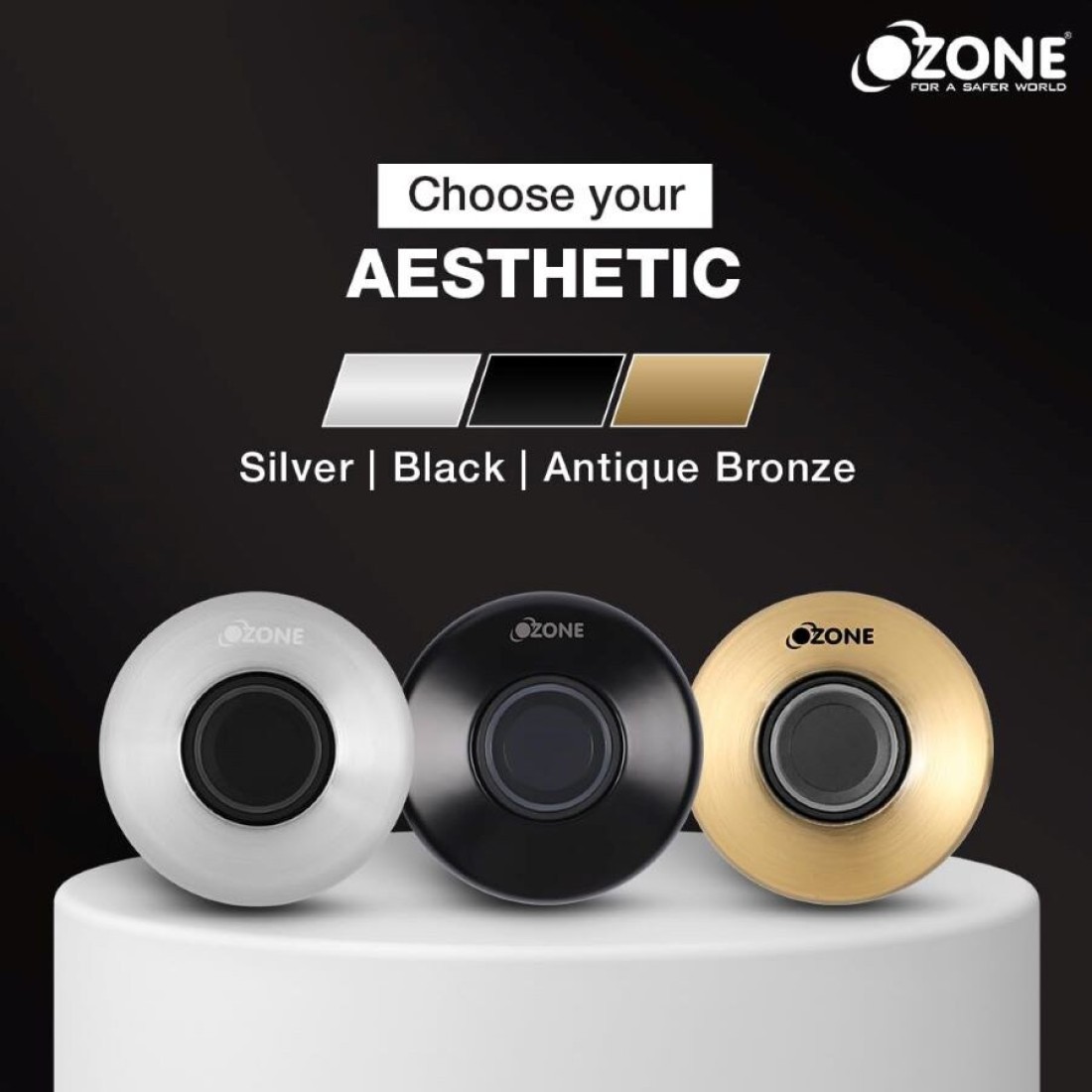 Ozone OZFL-55-F Fingerprint Access Automatic Locking System Smart Digital Furniture Lock (Antique Bronze)
