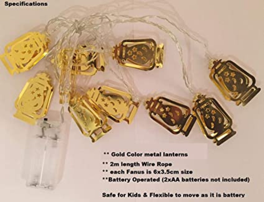 Aiwanto Ramadan Light Decoration Eid Decorations-Mini Gold Lightings Decorations for Home Book Stand Decoration Lightings