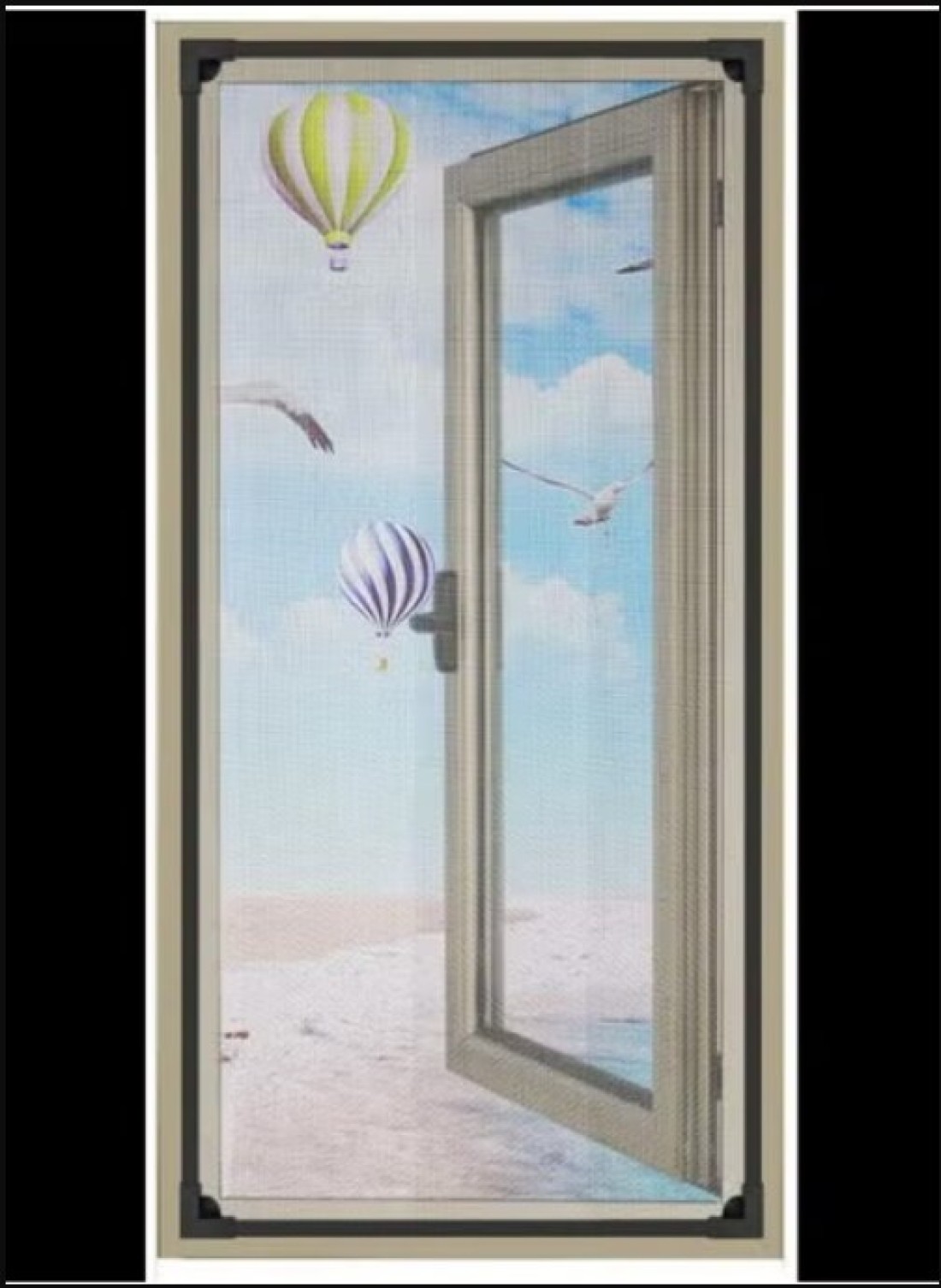 Magnetic Self-Adhesive Mosquito Net Removable Screen Window And Door Net Dark Gray Border + White Screen- 130 * 180cm