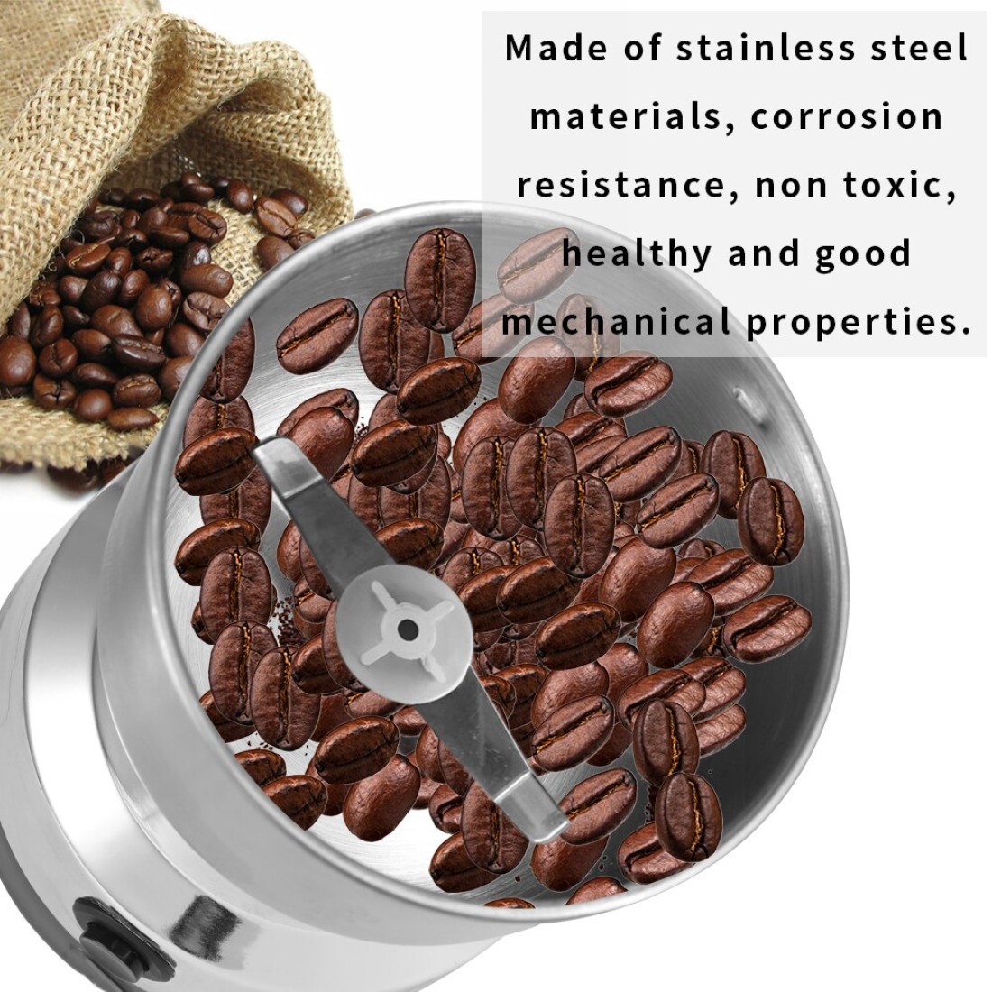KKmoon-150W 300ml Stainless Steel Electric Coffee Machine Bean Grinder Blenders for Kitchen Office Home Use Grains Grinding Machine