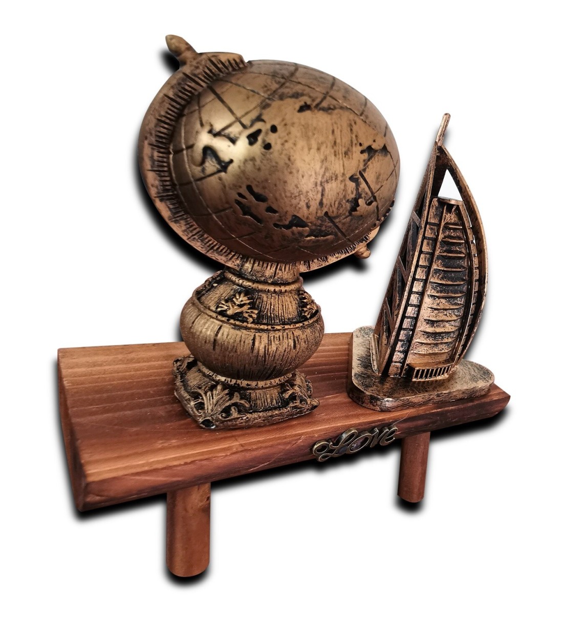 Creative Deign Home Decor Antique Look Beautiful Dubai Burj Al Arab with Globe Home Office Decoration and gift