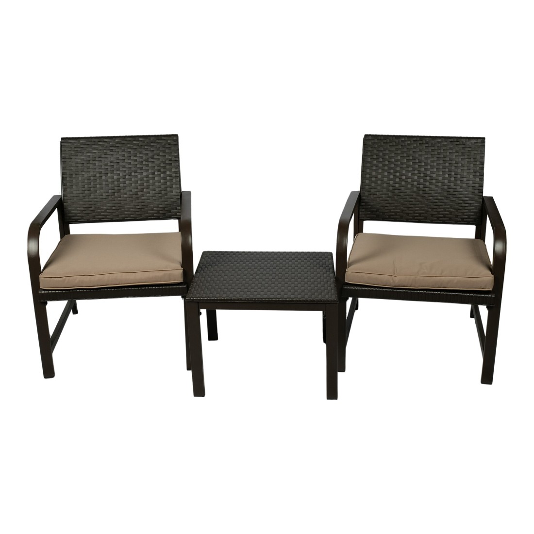 Jeffcoco Furniture Garden Lounge Set,Outdoor Chair with Cushions,Patio Outdoor Balcony Seat,Coffee Shop Set
