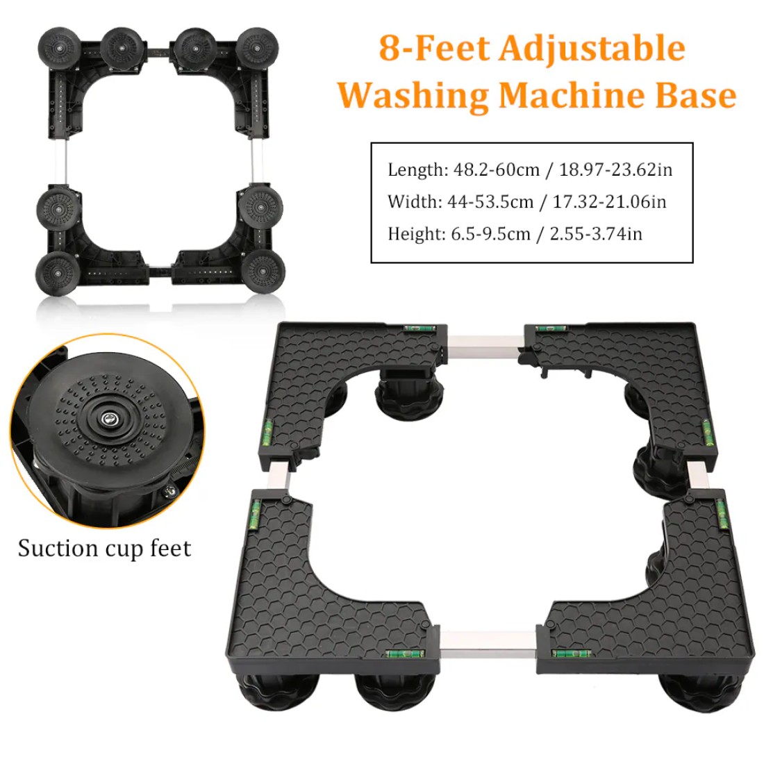 Generic-Washer Base Washing Machine Stand Adjustable Washer Dryer Pedestal 8-Feet Adjustable Base For Dryer and Washer and Refrigerator