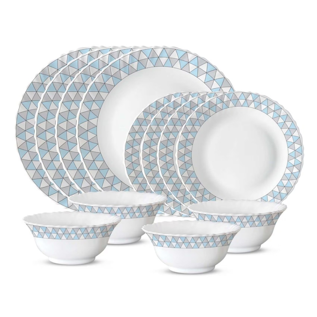 Larah Plano Opal Dinner Set Multicolour Assorted 12 PCS