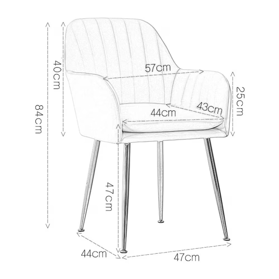 Jeffcoco Furniture Dining Room Chairs Living Room Chair Velve Fabric Chair For Hotel Restaurant and Office Visitor Beige Color