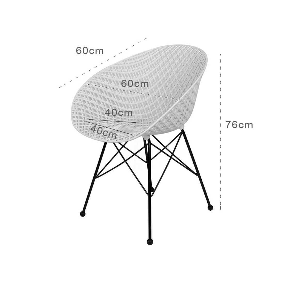 Jeffcoco Furniture industrial stylel Chair Modern Design Dining Chair For Home,Restaurant,Office Desk Reading,Coffee Shop,Indoor Outdoor Chair (White)