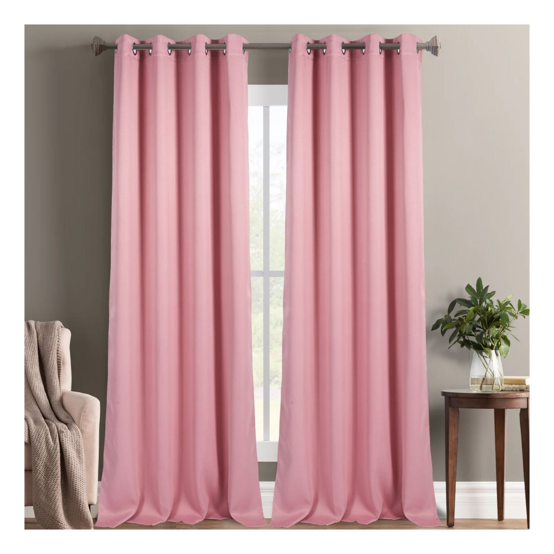 La Collection 180GSM Polyester Black Out Curtain Light Pink 140x240cm