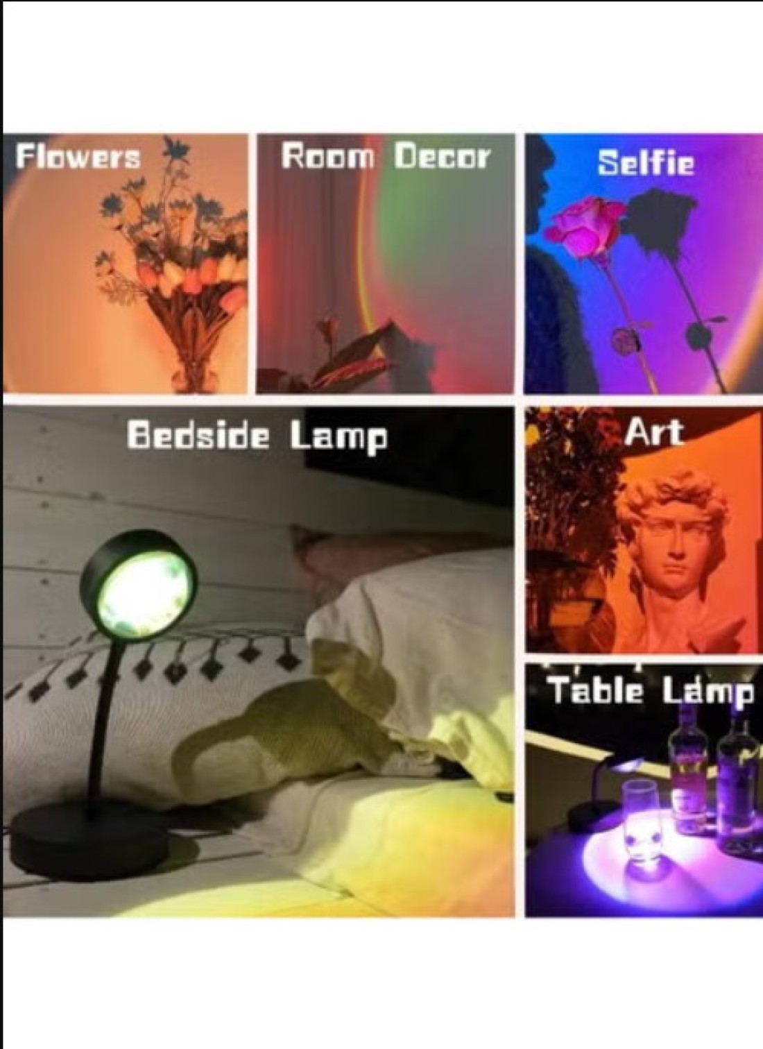 Radiotronics Sunset Lamp Projector Led Lights for Bedroom Night Light RGB Lights Sun/Sunlight/Sunrise Lamp 10w 360° Rotation Rainbow Projection Room