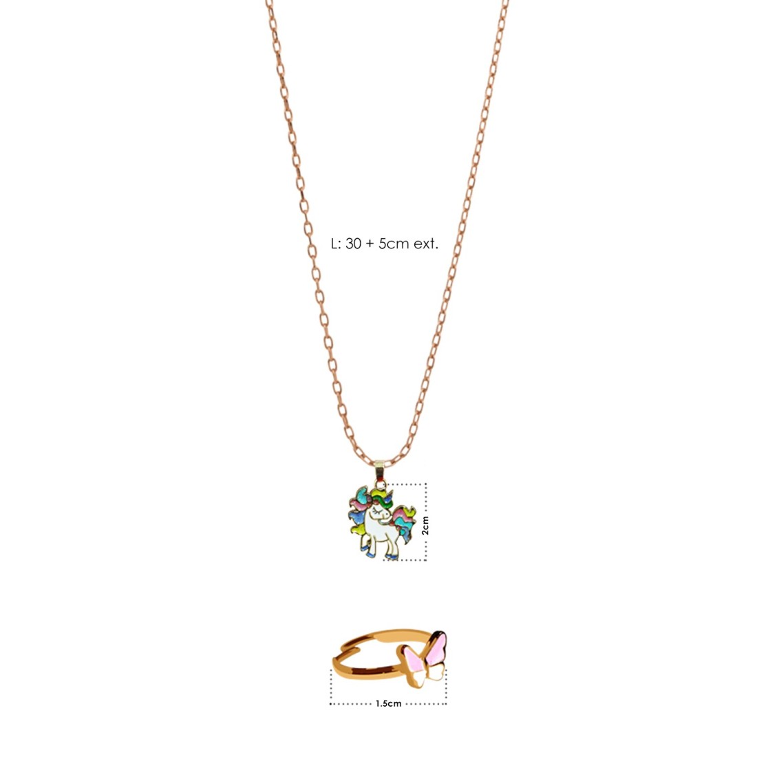 Aiwanto Girl&#39;s Necklace with Small Ring Necklace for children&#39;s Christmas Thanks Giving Gift for Kid&#39;s