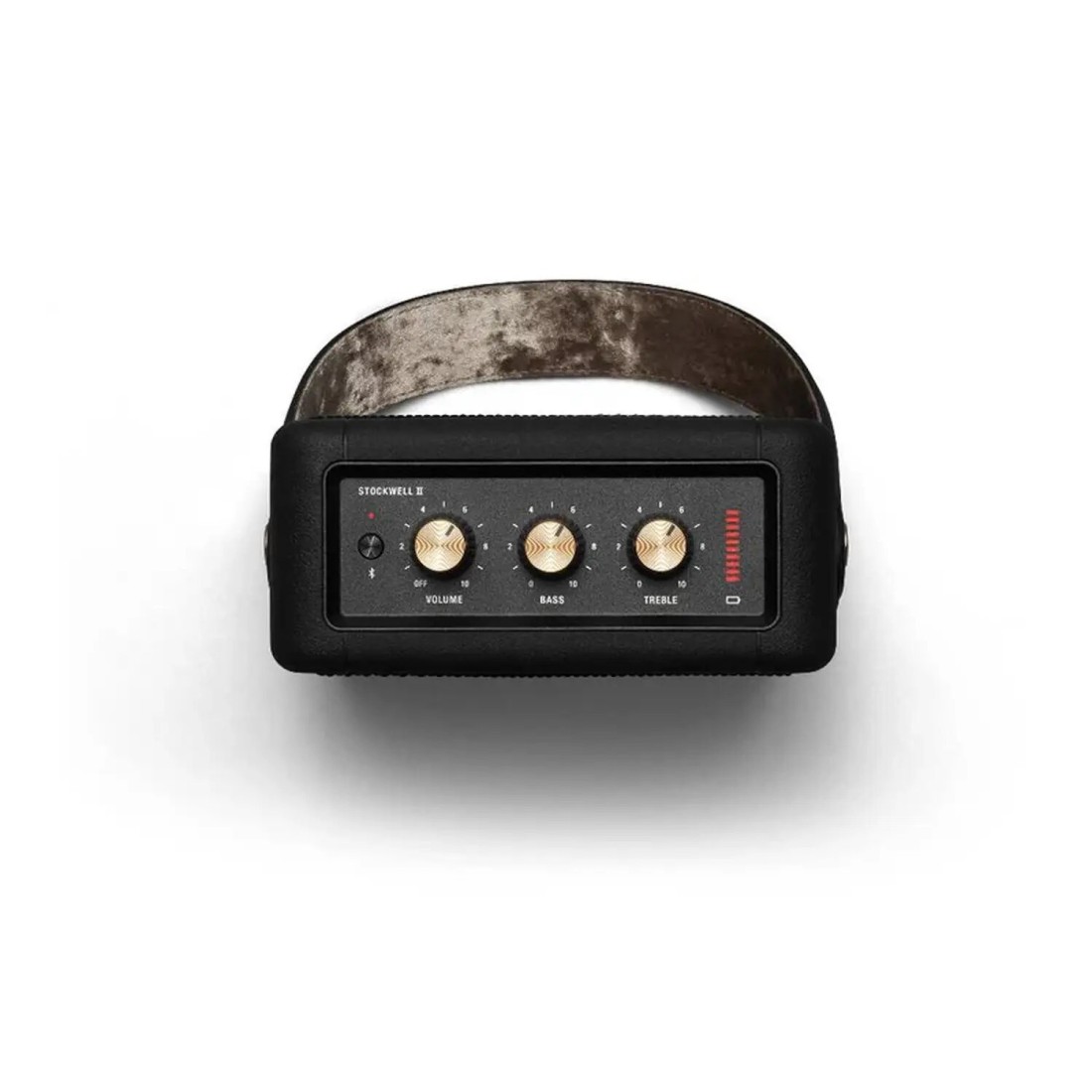 Marshall Stockwell 2 Bluetooth Wireless Stereo Speaker, 20 Hours Play Time, IPX4 Water-Resistant, USB-C Charging, Bluetooth 5.0, 360&deg; True Stereophonic Sound, Black/Brass
