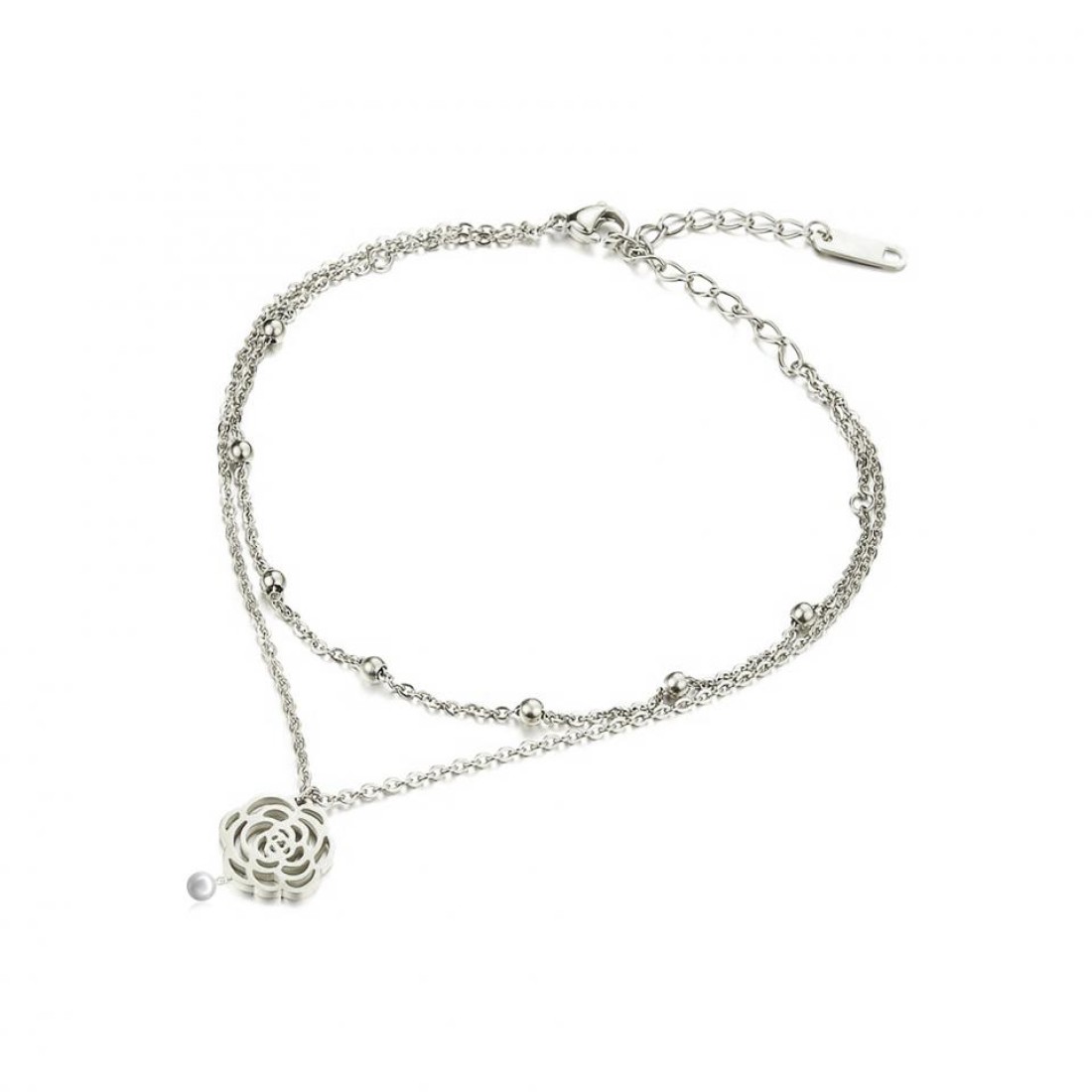 Aiwanto Anklet Silver Double Chain Ankle Chain Anklets Gift