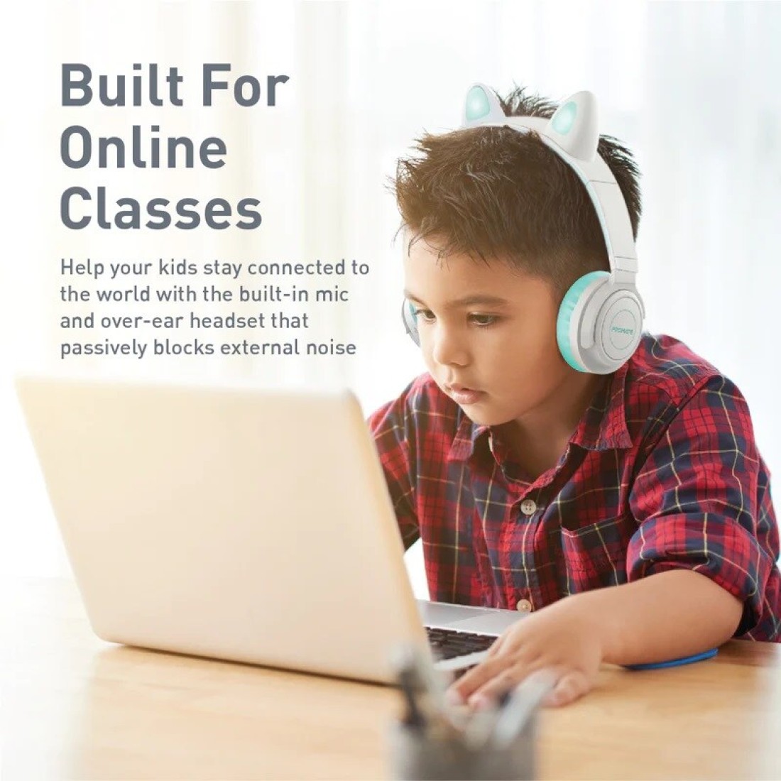 سماعة رأس لاسلكية للأطفال على طراز Kawaii من KidSafe