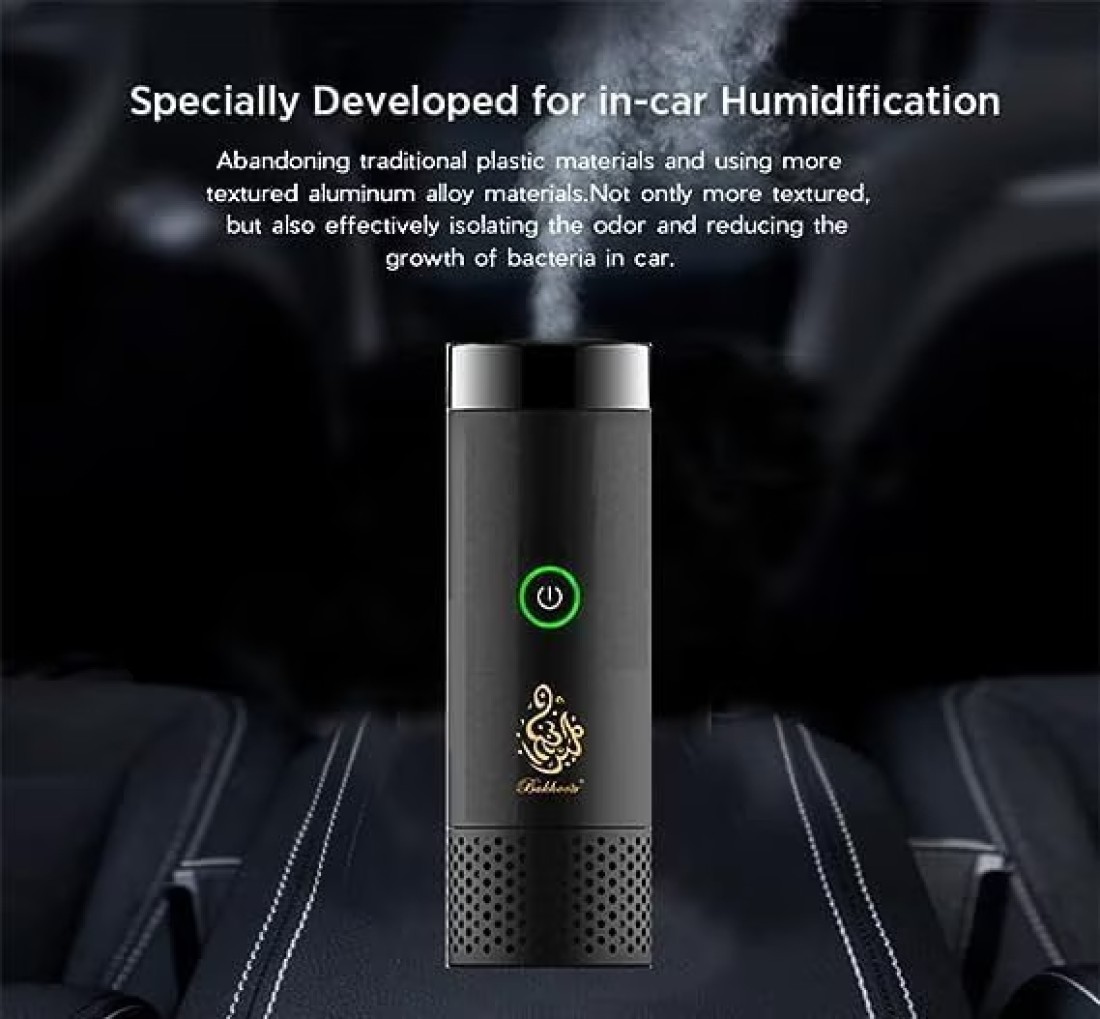 Electric Incense Burner &amp; USB Aroma Diffuser &ndash; Modern Portable Bakhoor Burner with Rechargeable Comb &ndash; Electric Bukhoor Incense Holder (Black)
