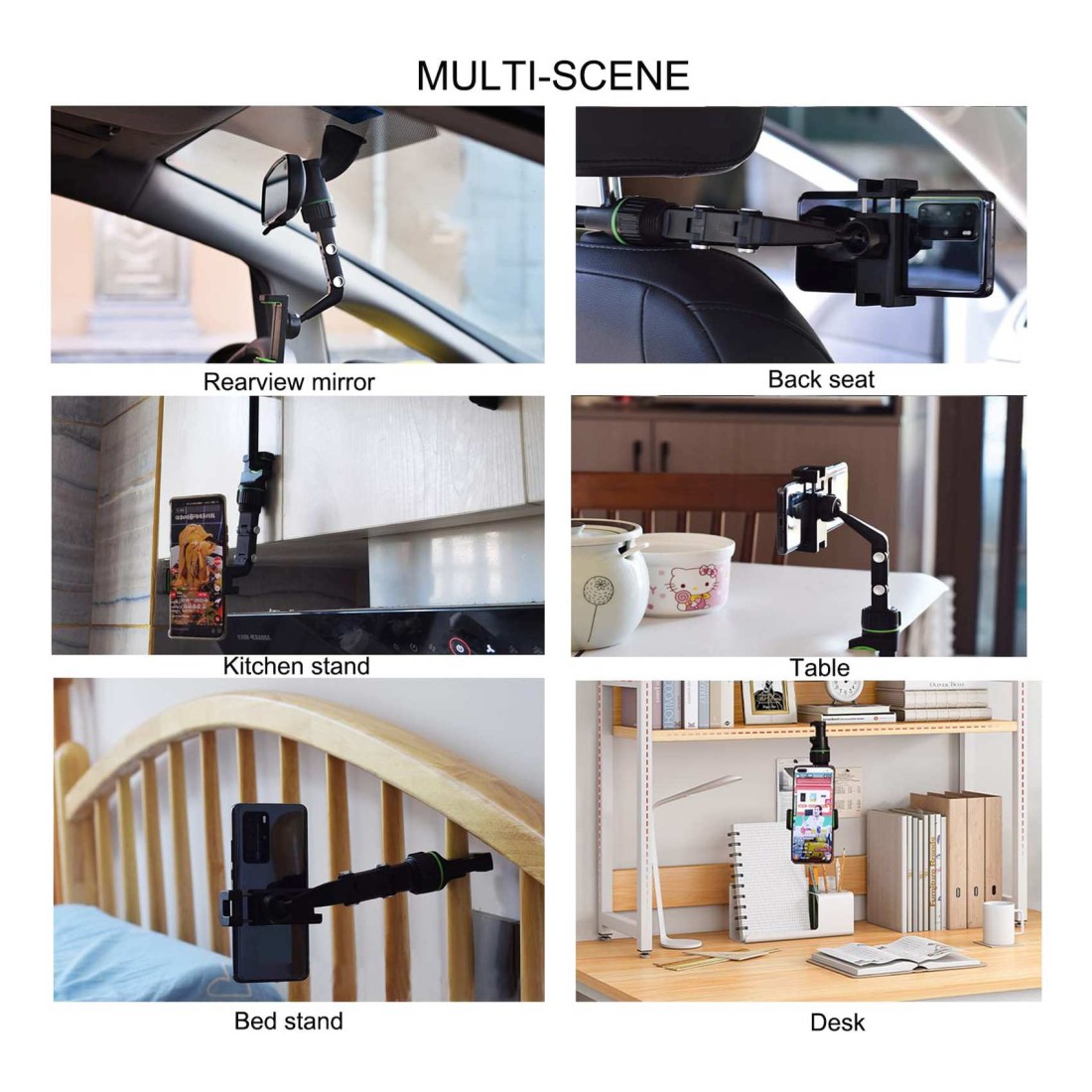 Autocare Adjustable View Mirror Universal Clip Cellphone Holder CPH-V207