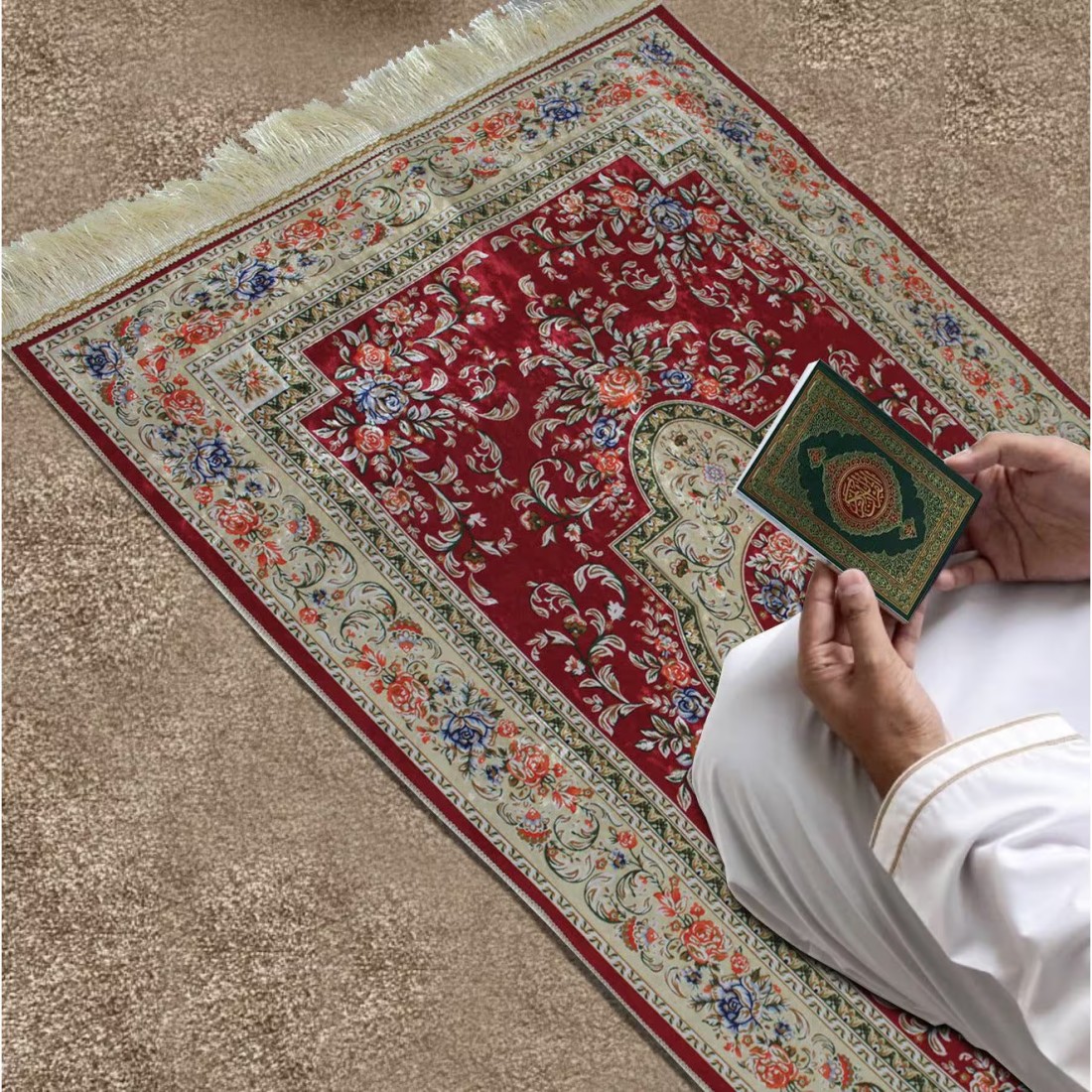 Comfortable Silk Prayer Rug Comfortable Prayer Rug Gold Color
