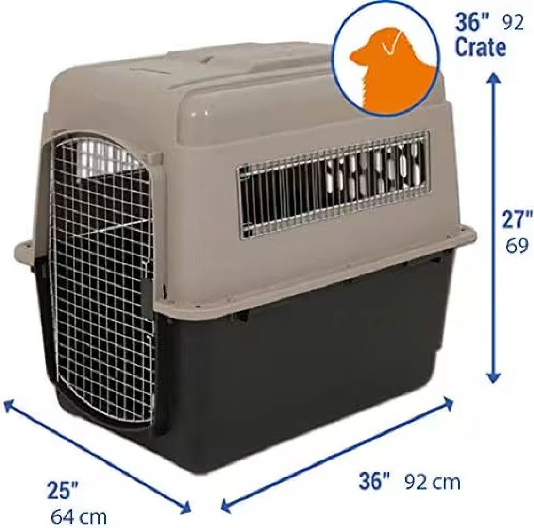 PETMATE ULTRA VARI KENNEL FASHION 36" 50-70lbs ~ TAUPE & BLACK