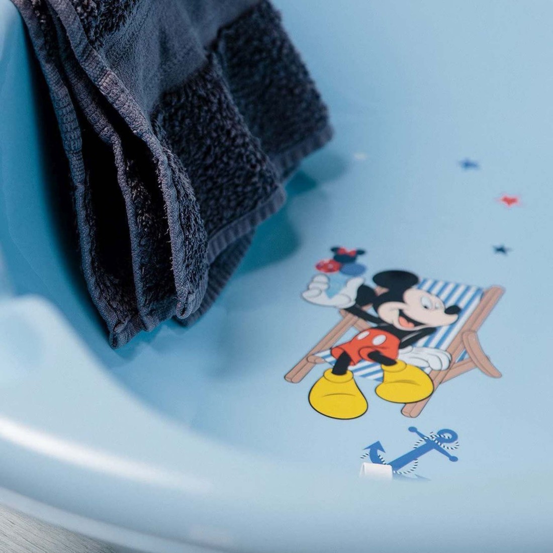 Keeeper Mickey Printed Baby Bath Tub With Plug K1954-614 Light Blue 84cm