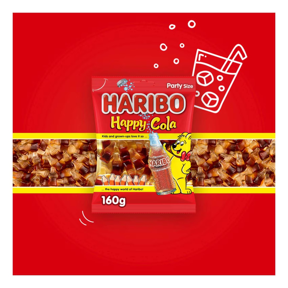 Haribo Mini Happy Cola Maxi Candy Bag, 200g