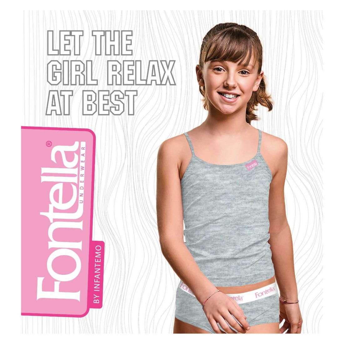 Fontella Cotton Underwear Set for Girl 901012 Ash Grey 12 Years