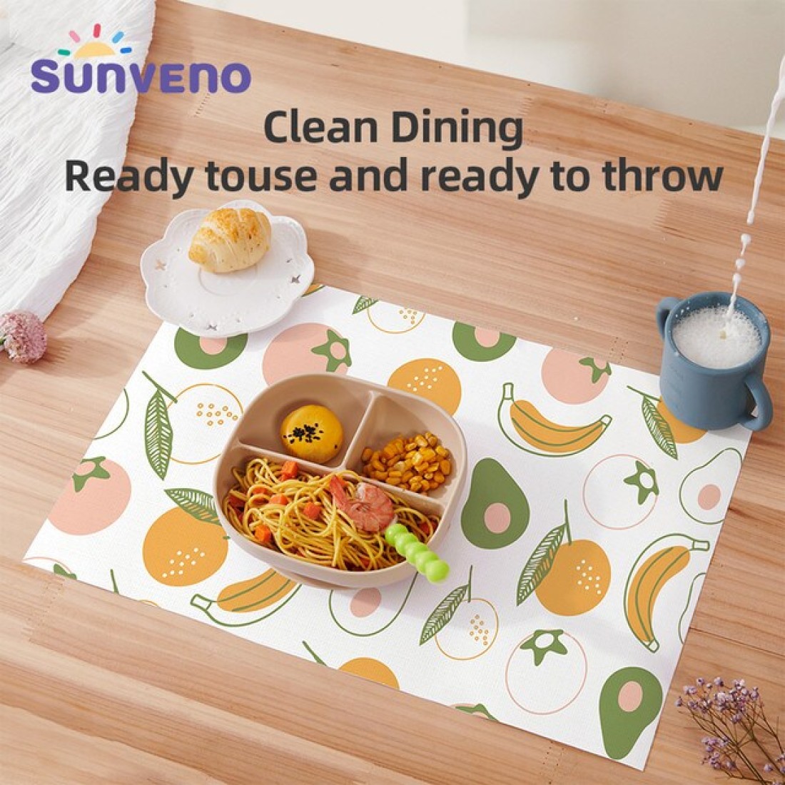Sunveno baby Feeding Disposable Travel Multipurpose Placemats, 40 Pcs / Pack
