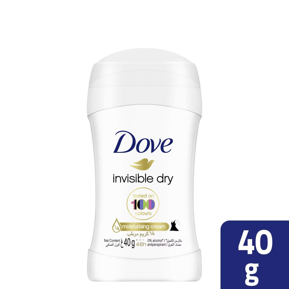 Dove Women Antiperspirant Deodorant Stick For Refreshing 48-Hour Protection Invisible Dry Alcohol Free 40g