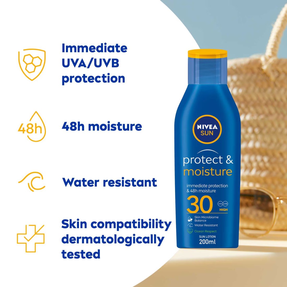 نيفيا صن لوشن للحماية والترطيب بعامل حماية من الشمس SPF 30، 200 ملل