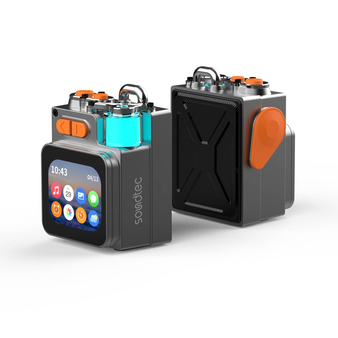 Porodo Soundtec Pocket Elite Speaker &amp; Dialer, 100Hz-20kHz Frequency Range, 1200mAh Battery, 5W Rated Power, Bluetooth 5.4, 2.64&quot; Touch Display, Micro SD Slot, HiFi Sound
