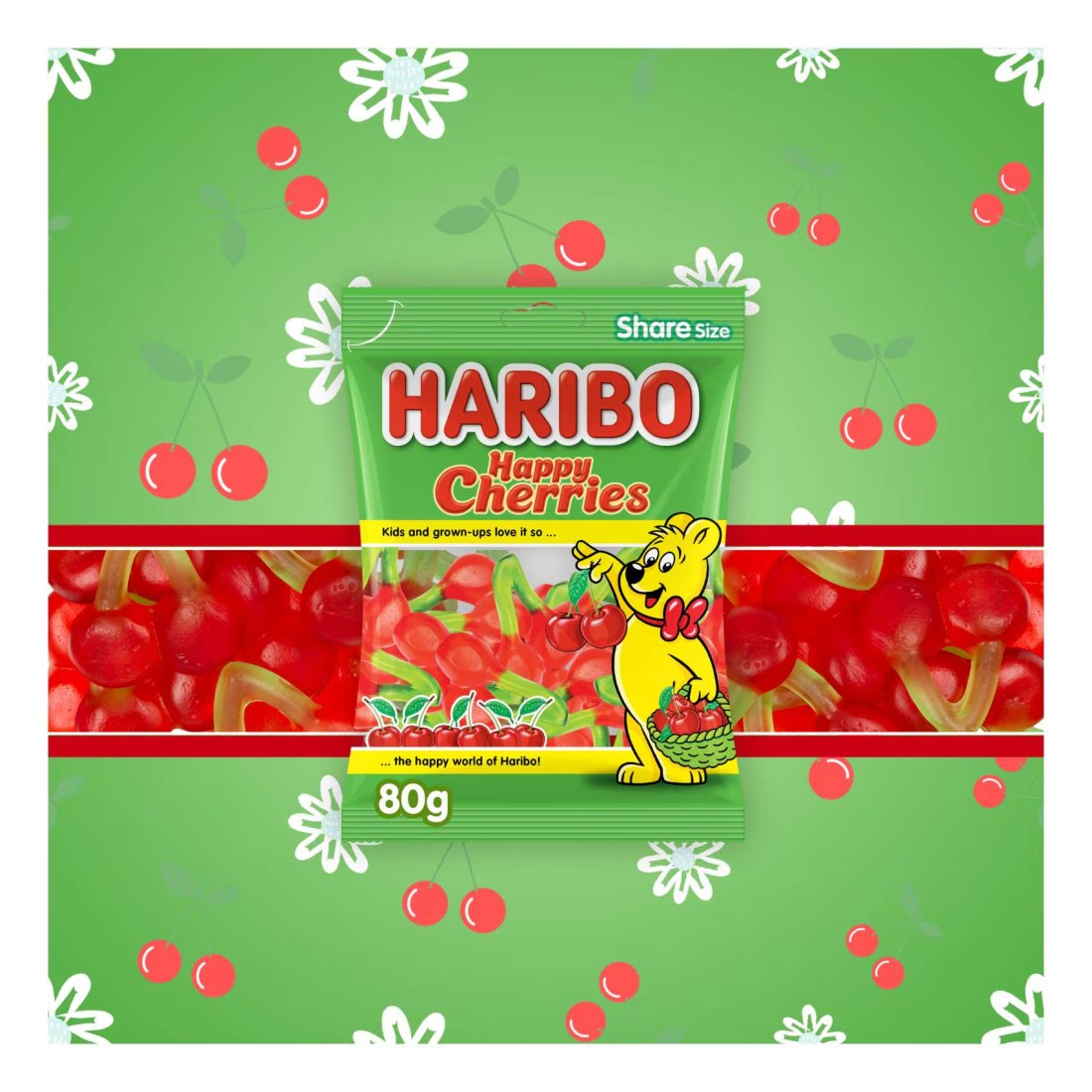 Haribo Happy Cherries Candy, 80g
