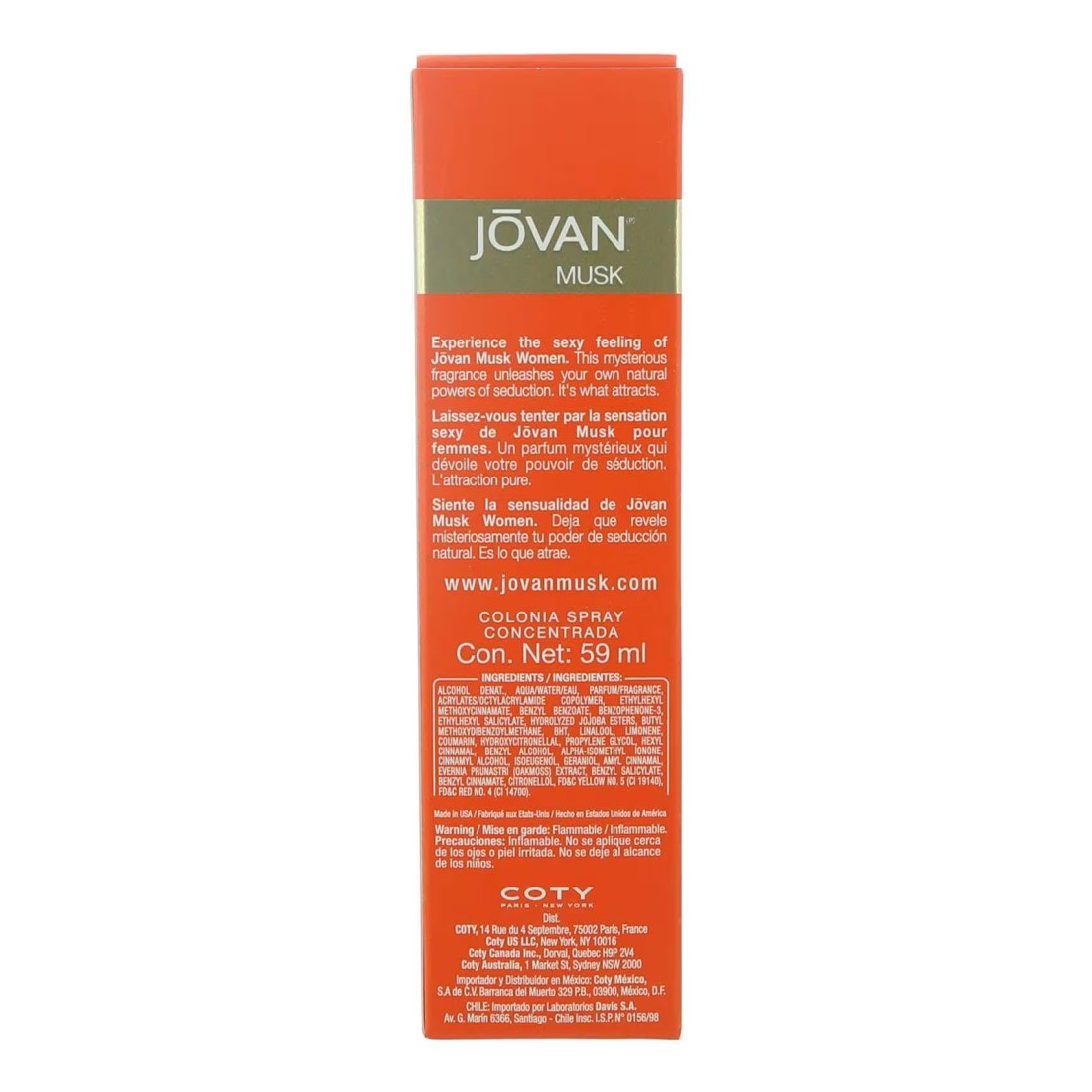 Jovan Cologne Spray Musk 59ml
