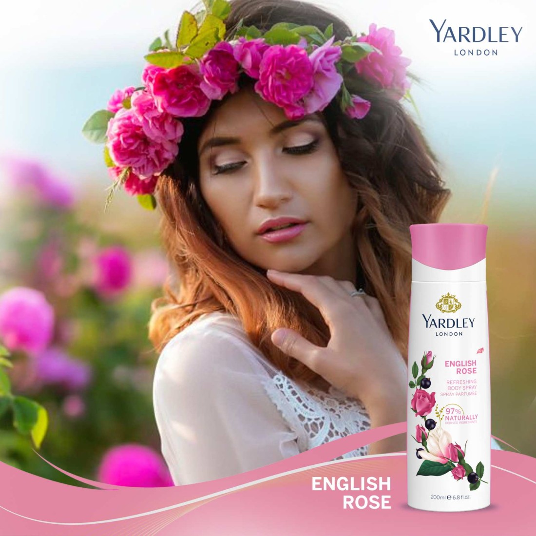 Yardley London English Rose Refreshing Body Spray Pink 200ml