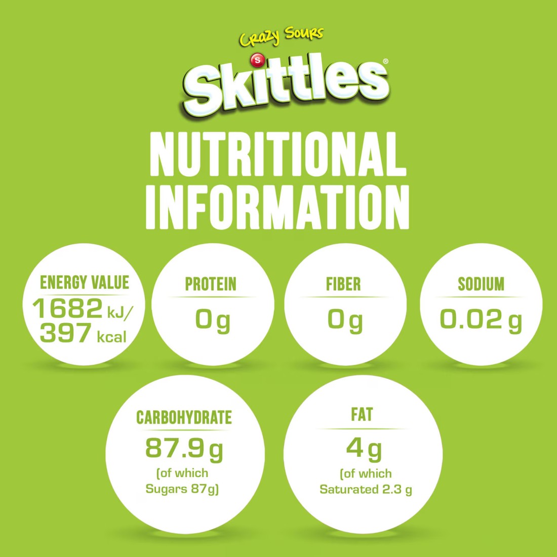 Skittles Crazy Sours Candy, 38g