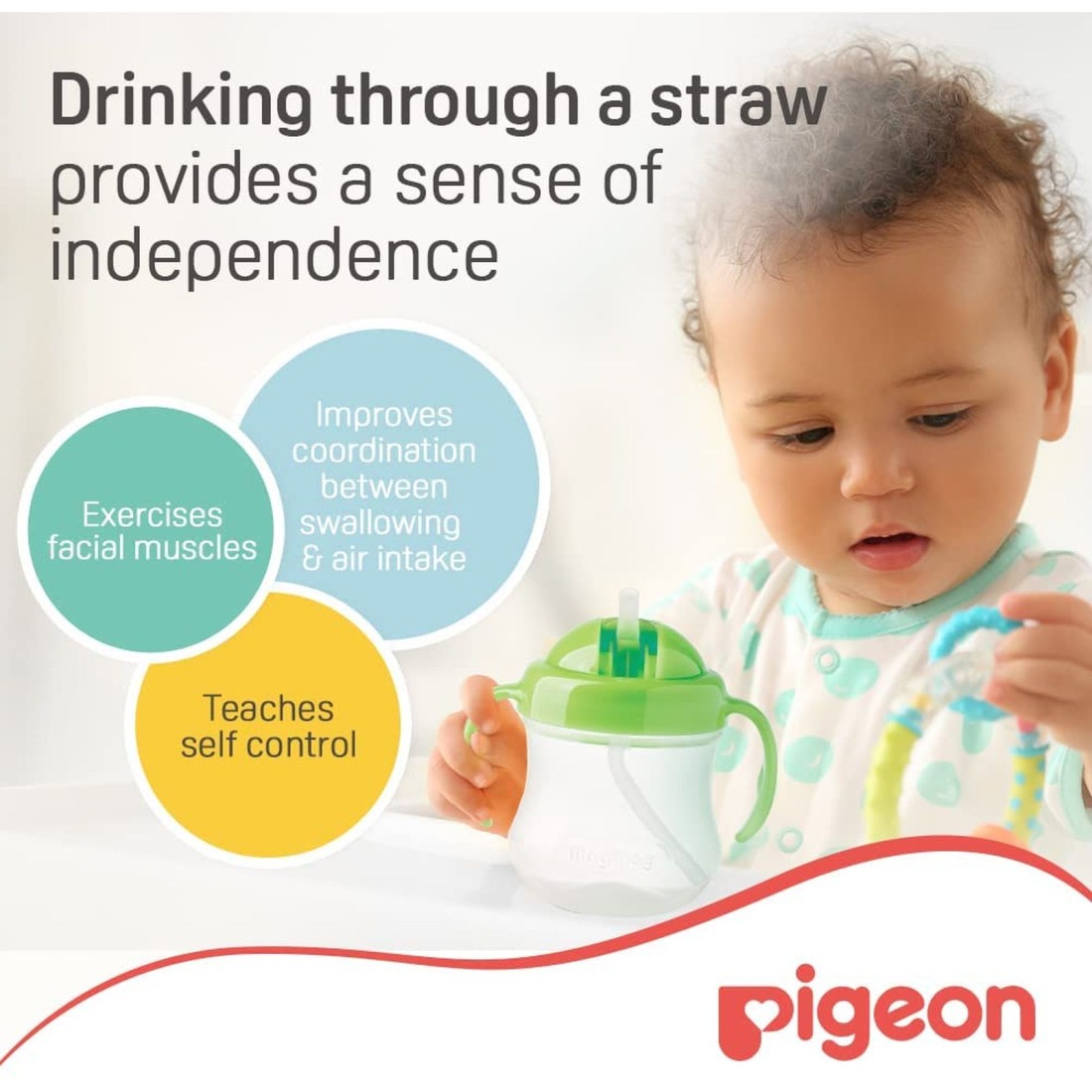 Pigeon Mag Mag Straw Cup 8m Green 200ml