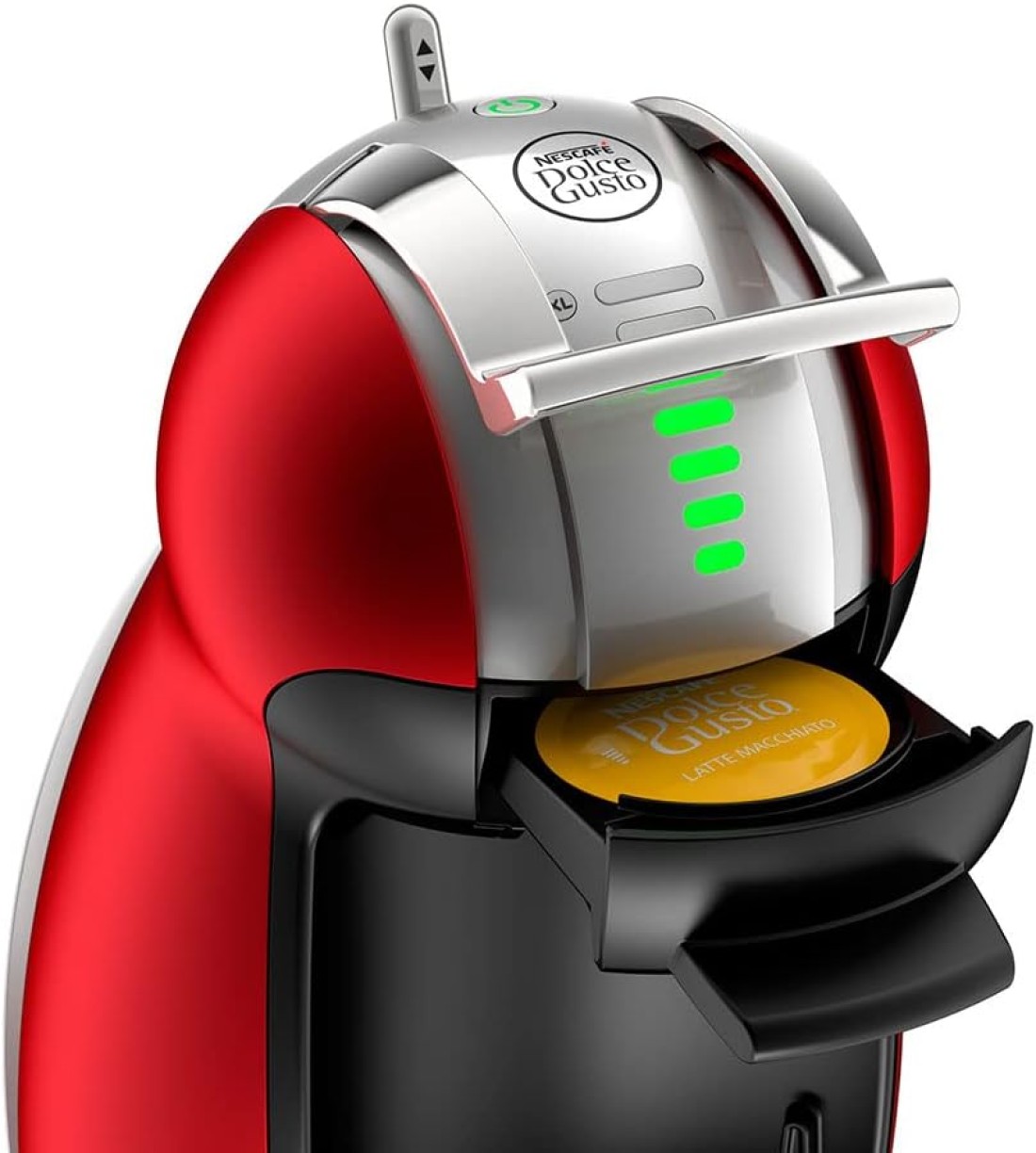 Nescafe Dolce Gusto By De&#39;Longhi Genio 2 Automatic Capsule Coffee Machine With Compact &amp; Powerful Up To 15 Bar Pressure, Cappuccino, Grande, Tea, Hot Chocolate &amp; Espresso Coffee Maker Edg465.R Red