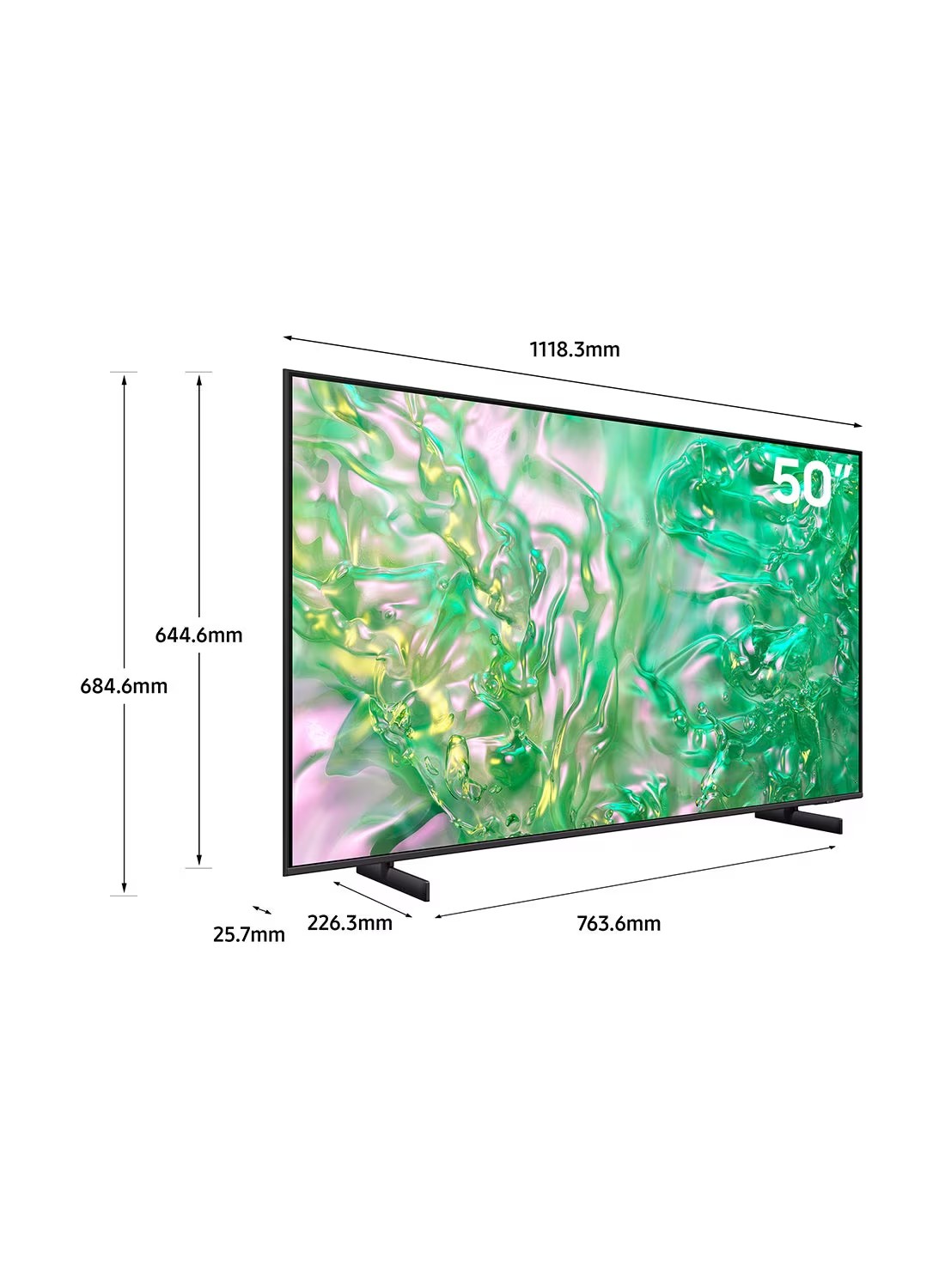 Samsung Smart TV, Crystal UHD, DU8000, 50 Inch, 2024, Dynamic Crystal Color, 4K Upscaling, Tizen OS, AirSlim Design UA50DU8000UXZN Titan Gray