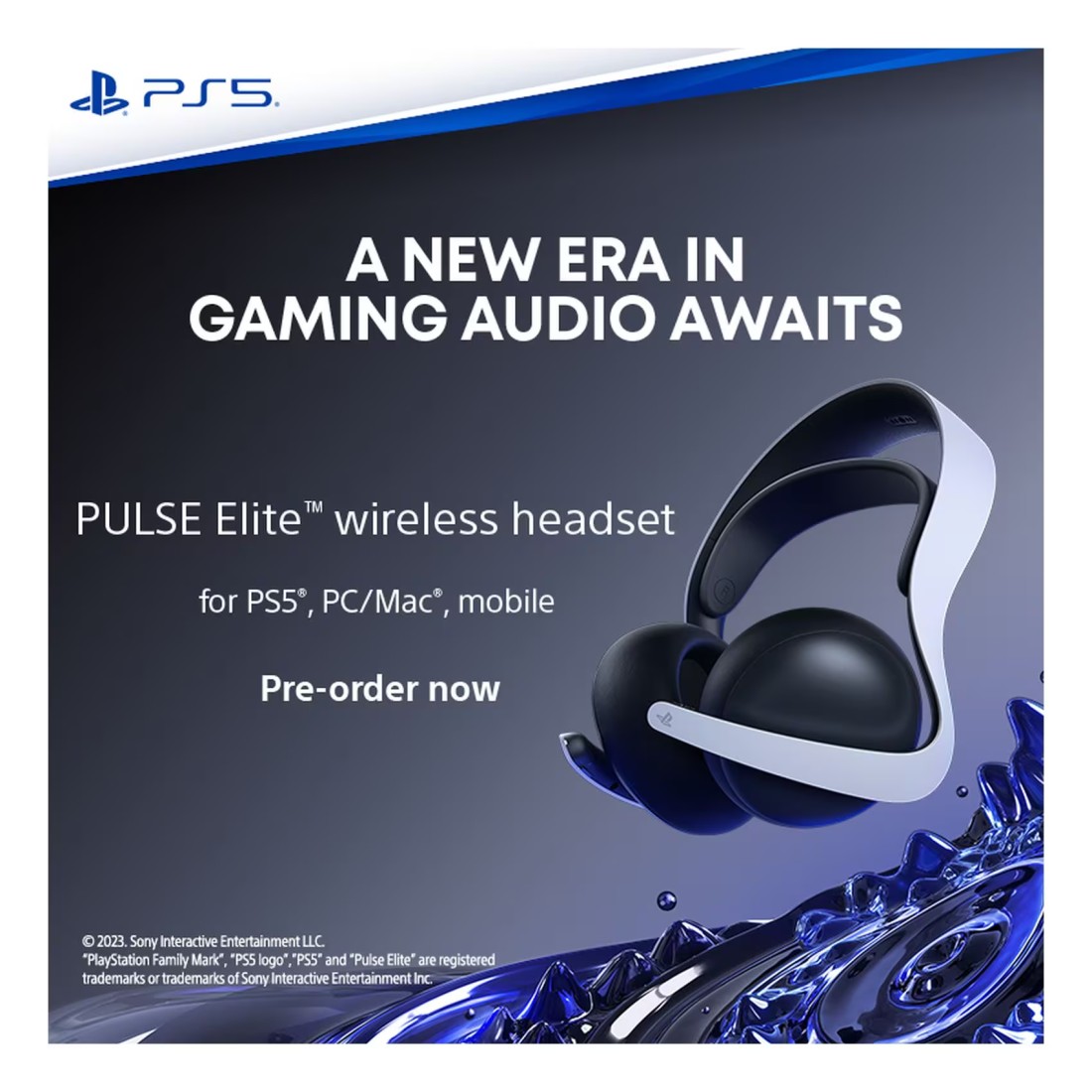 PlayStation Pulse Elite Bluetooth On-Ear Headset White And Black