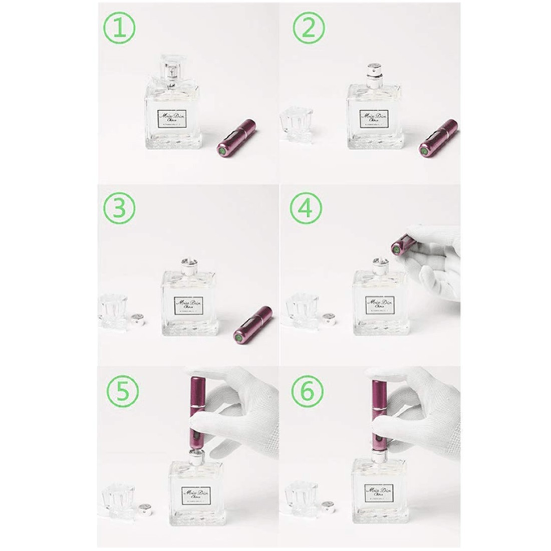 Blanco Mini Perfume Atomizer Bottle - Silver - N-103