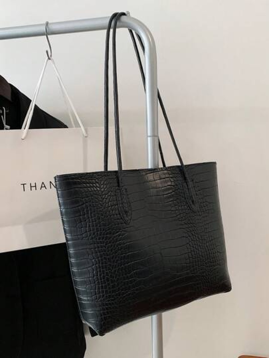 Lightweight Business Casual Crocodile Embossed Shoulder Tote Bag With Coin Purse For Teen Girls Women College Students Rookies White Collar Workers Perfect For Office College Work Business Commute Out