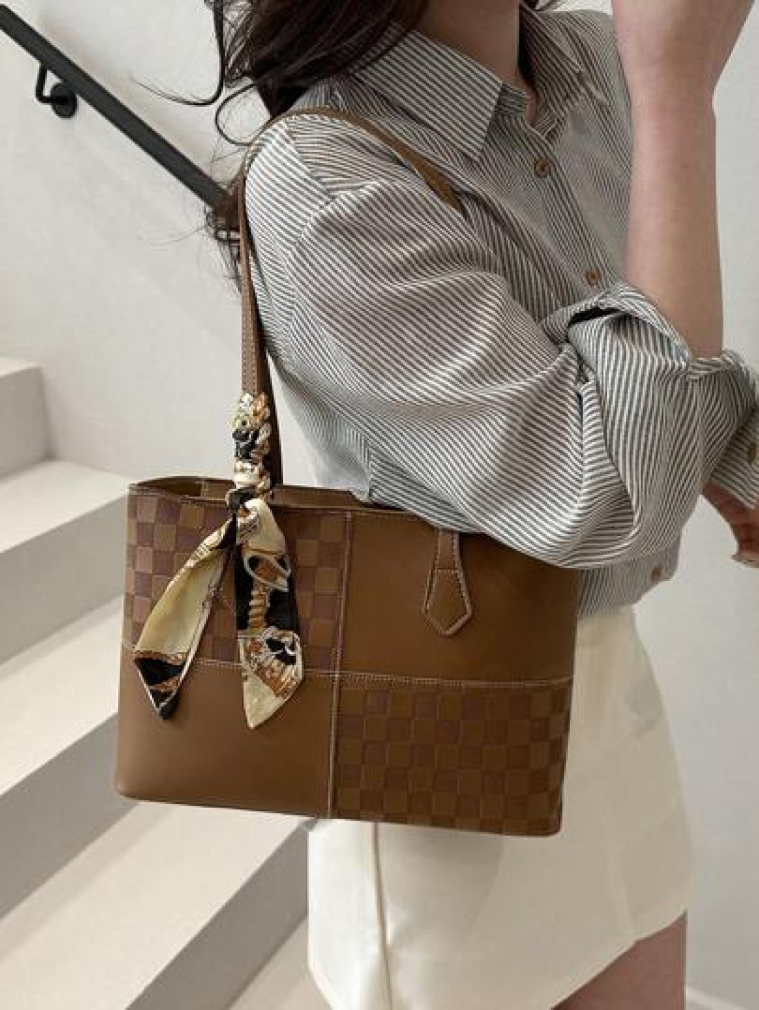 New Stylish Luxury Solid Color High End Versatile Women s One Shoulder Tote Bag