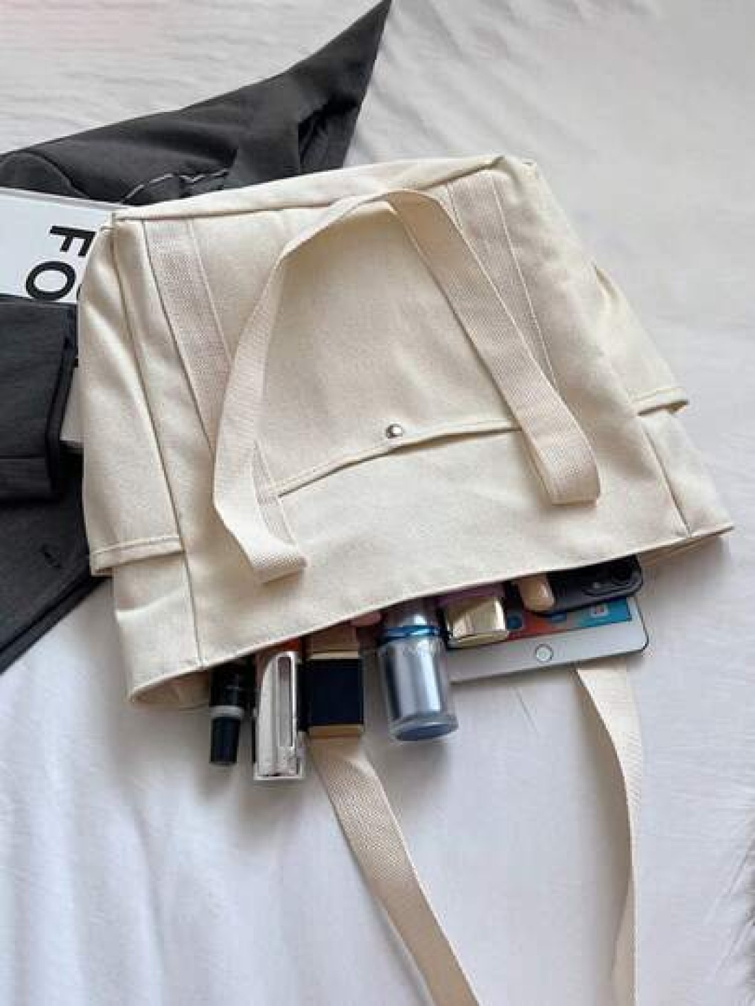 Multi Pocket Tote Bag For Women Canvas Bag With Handle Bag Large Capacity Purse Reusable Handbag Canvas Tote Bag Perfect For Daily Use And Travel Tote Bags For Students Multiple Compartments Perfect F
