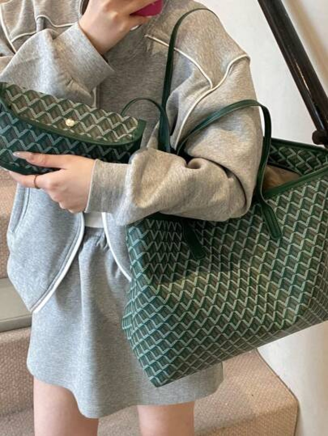 2pcs Set 2025 New Fashion Patchwork Tote Bag Large Capacity Travel Bag Shopping Bag Suitable For Women Daily Use Back To School Students Vacation Holiday Date Gift